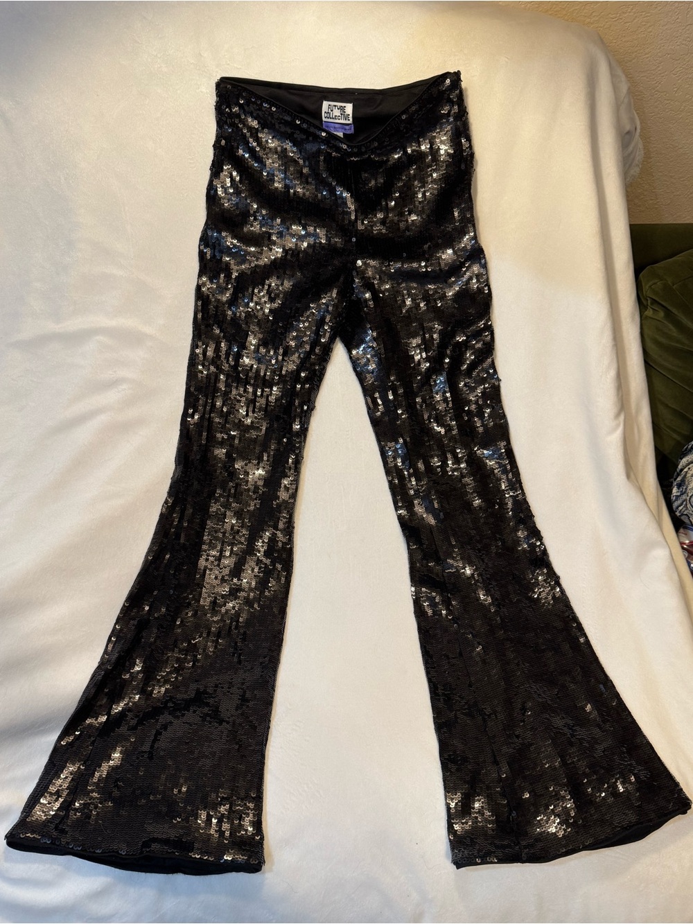 Future collective size 2 sequin flare pants